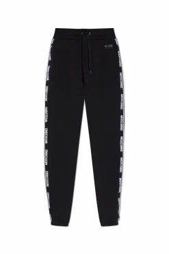 Moschino CZARNY Spodnie dresowe z logo