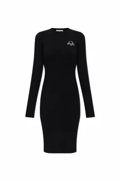 Moschino CZARNY Sukienka z logo