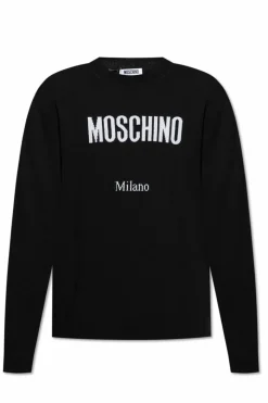 Moschino CZARNY Sweter z logo