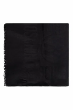 Moschino CZARNY Szal z logo