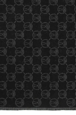 Moschino CZARNY Szal z logo