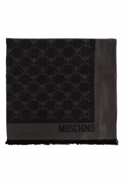 Moschino CZARNY Szal z monogramem