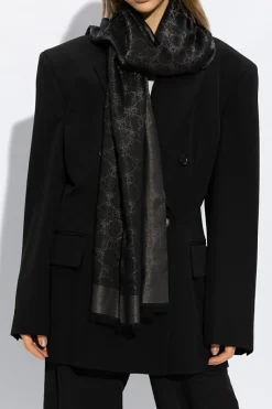 Moschino CZARNY Szal z monogramem