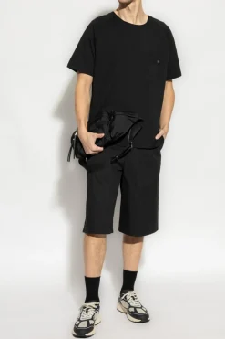 Moschino CZARNY T-shirt z kolekcji `Swim`