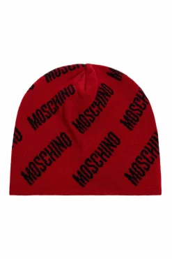 Moschino CZERWONY Czapka z monogramem