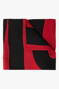 Moschino CZERWONY Szal z logo