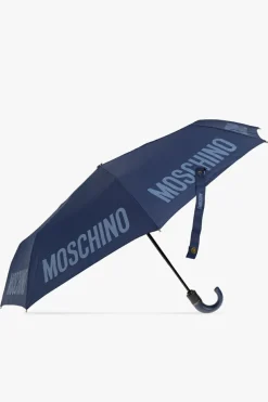 Moschino GRANATOWY Składany parasol z logo