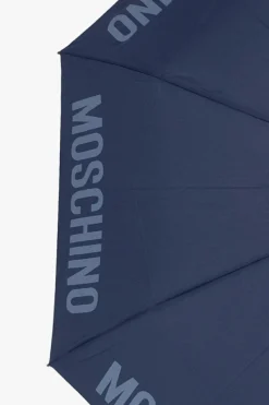 Moschino GRANATOWY Składany parasol z logo
