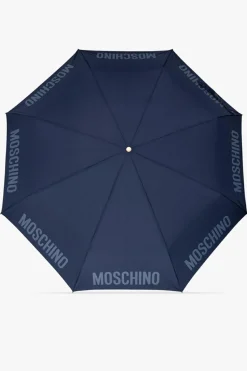 Moschino GRANATOWY Składany parasol z logo