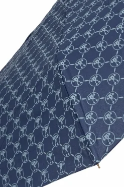 Moschino GRANATOWY Składany parasol z logo