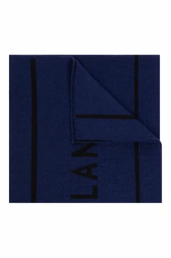 Moschino GRANATOWY Szal z logo