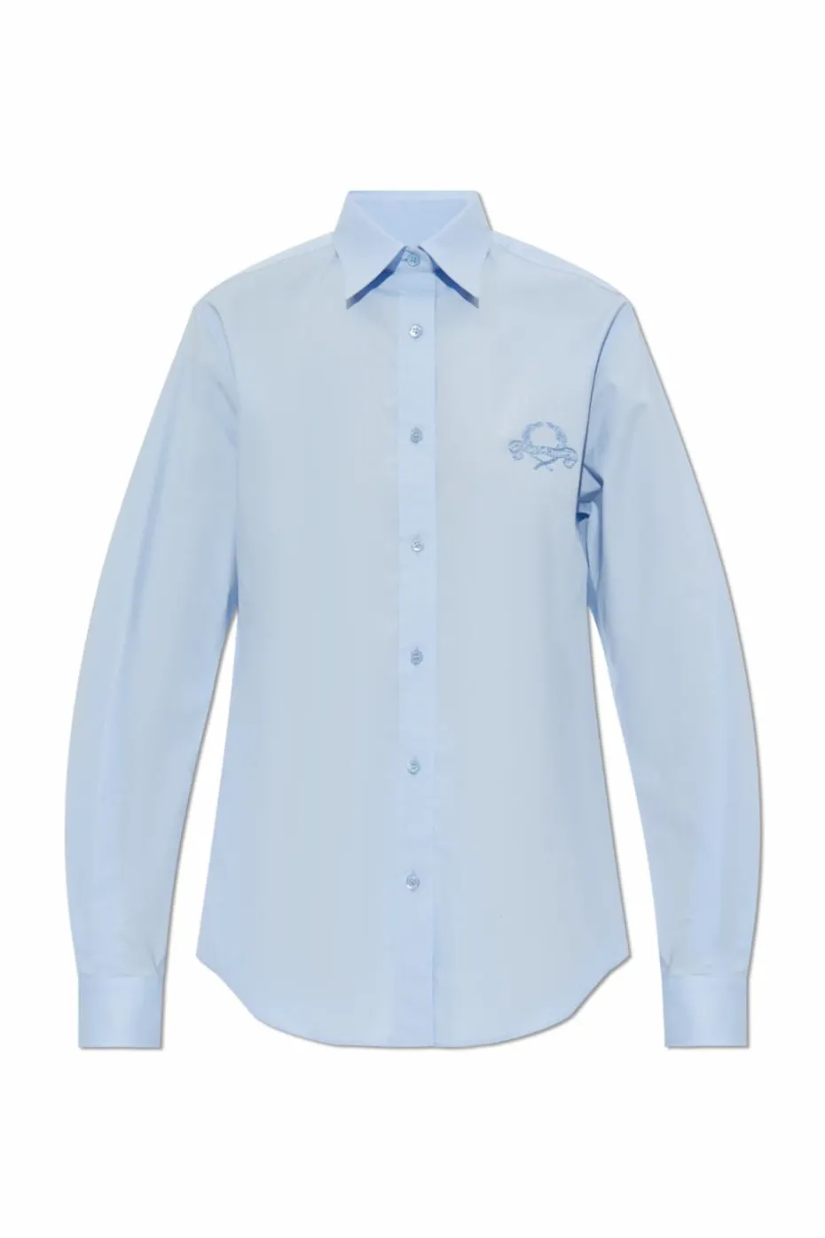 Moschino jasnoniebieski Bawełniana koszula z wyszytym logo