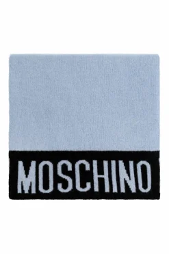 Moschino jasnoniebieski Szal z logo