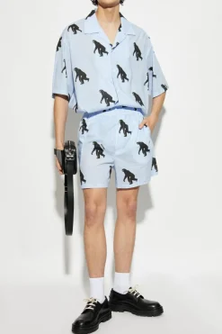 Moschino jasnoniebieski Szorty z motywem zwierzęcym