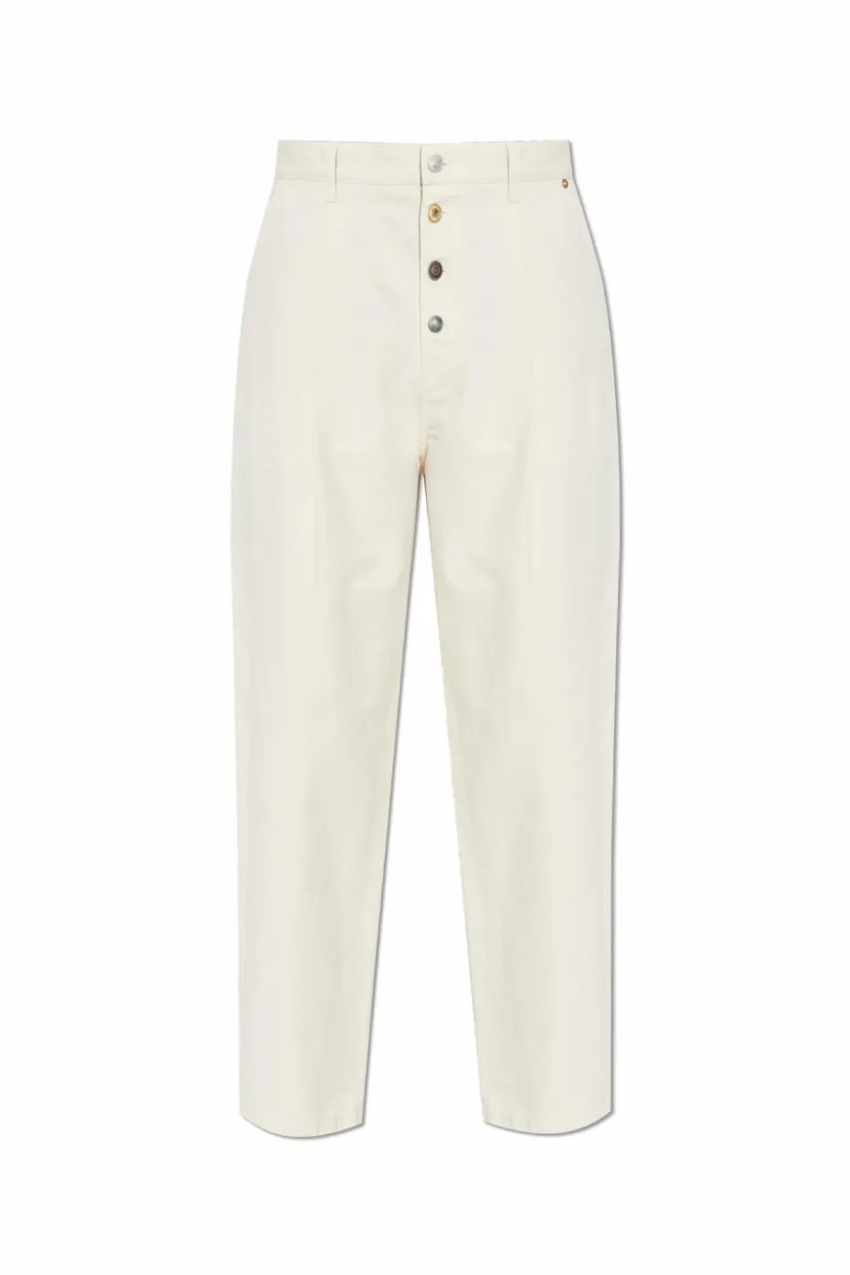 Moschino kremowy Jeansy z logo