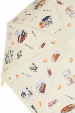 Moschino kremowy Składany parasol