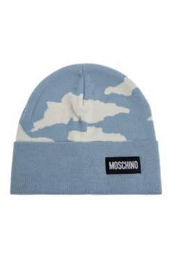 Moschino NIEBIESKI Czapka z naszywką z logo