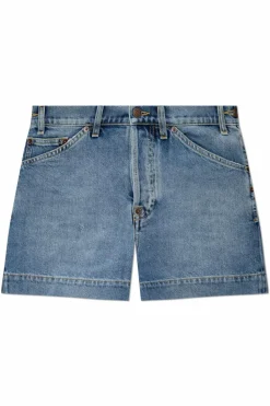 Moschino NIEBIESKI Jeansowe szorty z efektem `vintage`