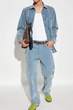 Moschino NIEBIESKI Jeansowa koszula z logo