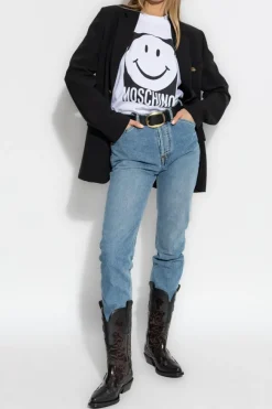 Moschino NIEBIESKI Jeansy z logo