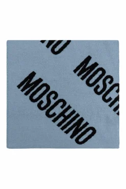 Moschino NIEBIESKI Szal z monogramem