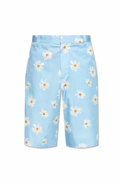 Moschino NIEBIESKI Szorty z motywem kwiatowym