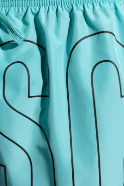 Moschino NIEBIESKI Szorty kąpielowe z logo
