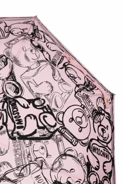 Moschino RÓŻOWY Składany parasol z logo