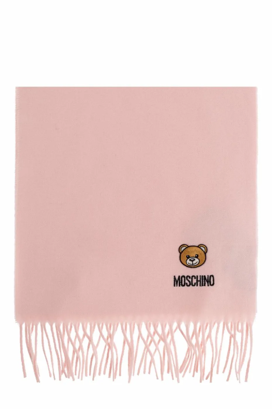 Moschino RÓŻOWY Wełniany szal z logo