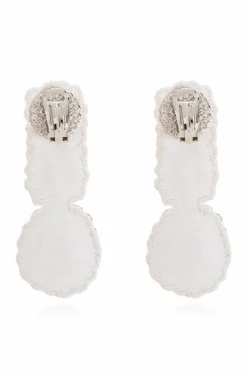 Moschino SREBRNY Klipsy z kryształami