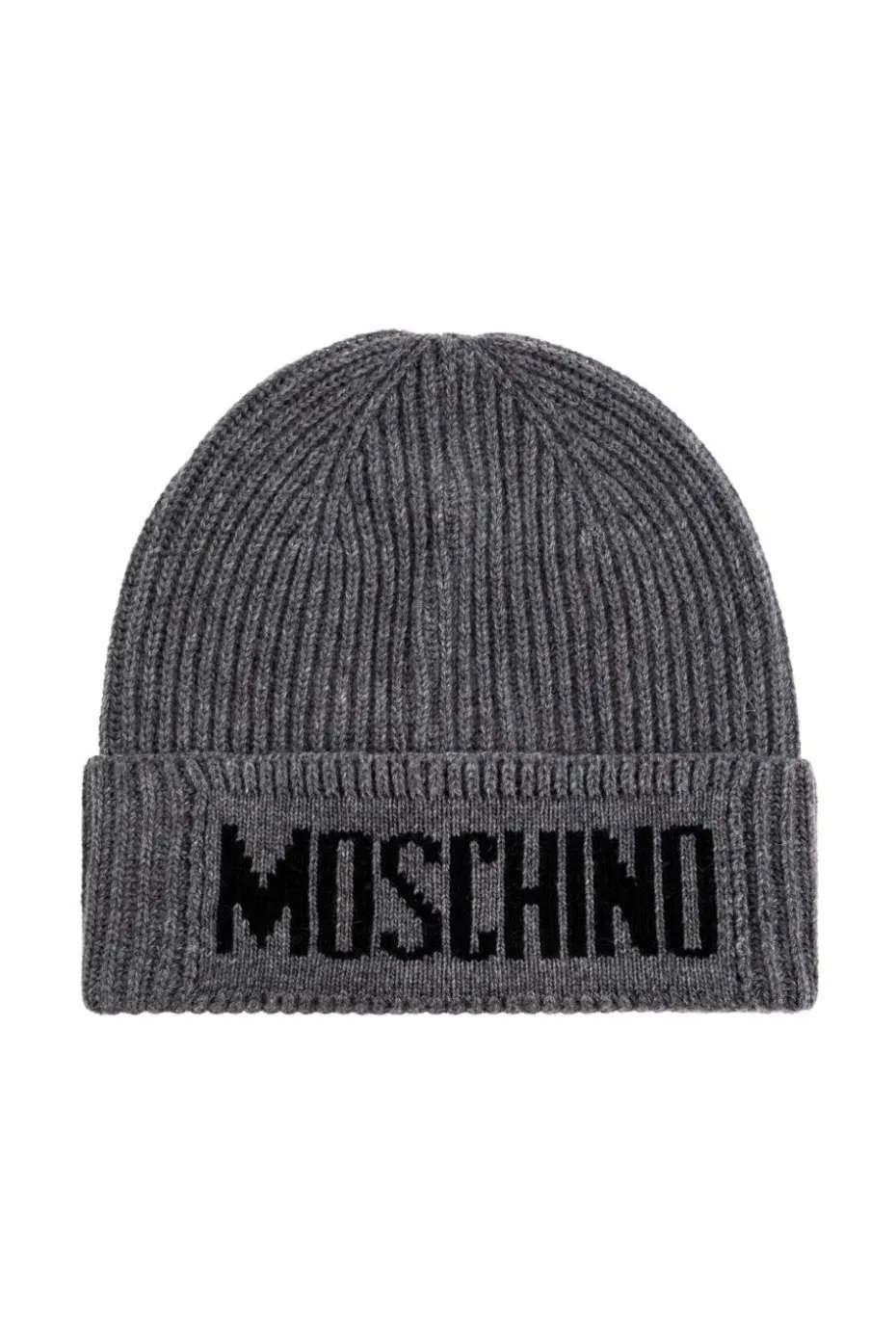 Moschino SZARY Czapka z logo