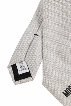 Moschino SZARY Jedwabny krawat z logo