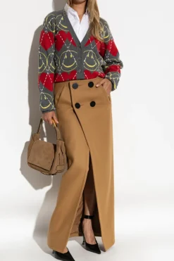 Moschino SZARY Kardigan z kolekcji `Smiley`