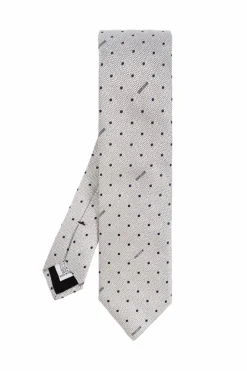 Moschino SZARY Krawat ze wzorem w kropki