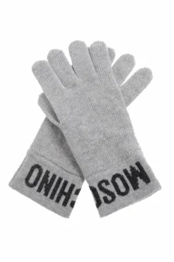 Moschino SZARY Rękawiczki z logo