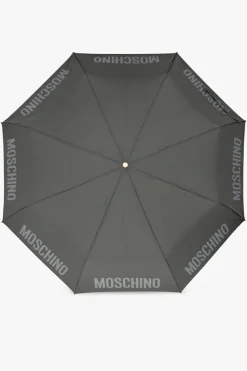 Moschino SZARY Składany parasol z logo