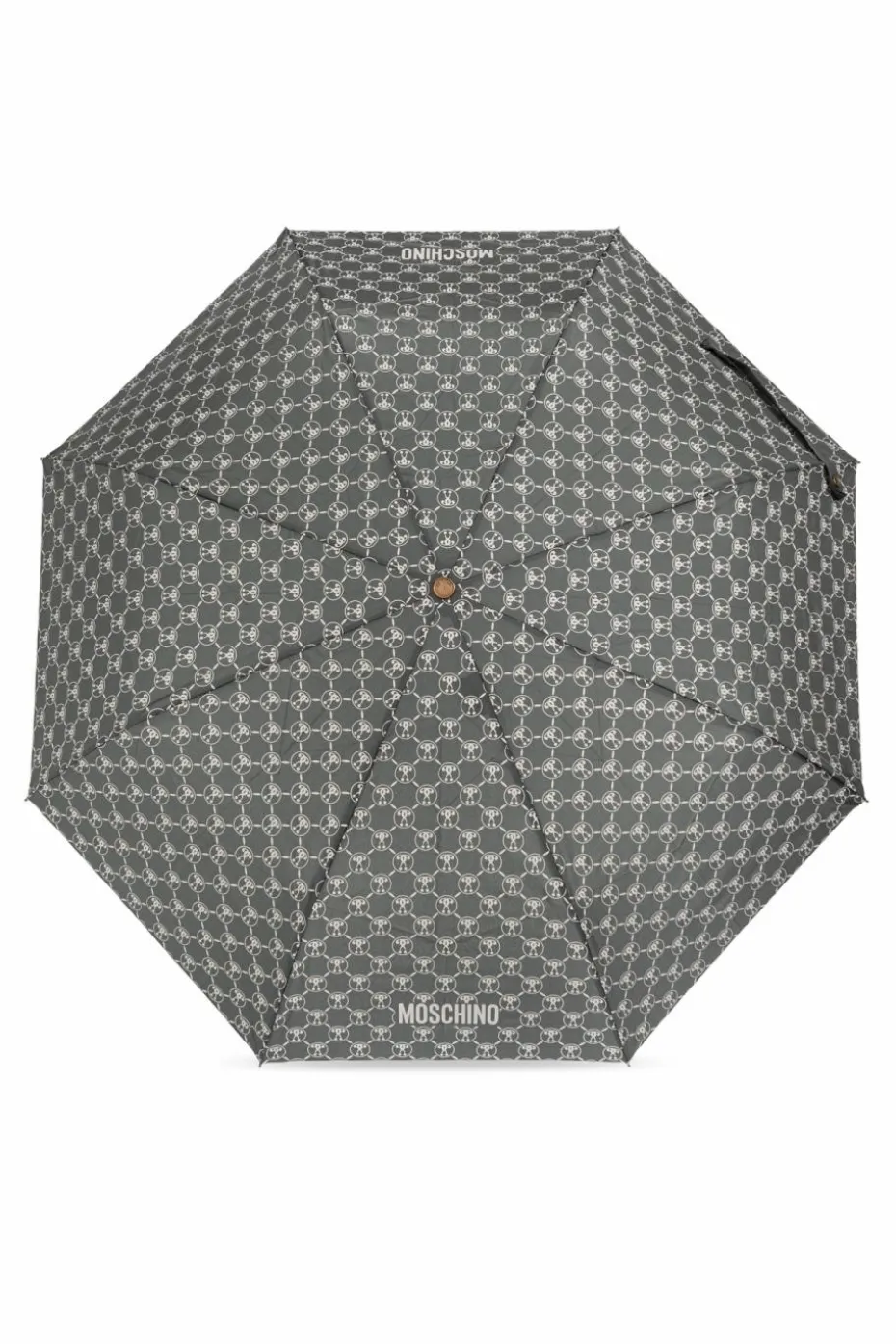 Moschino SZARY Składany parasol z logo