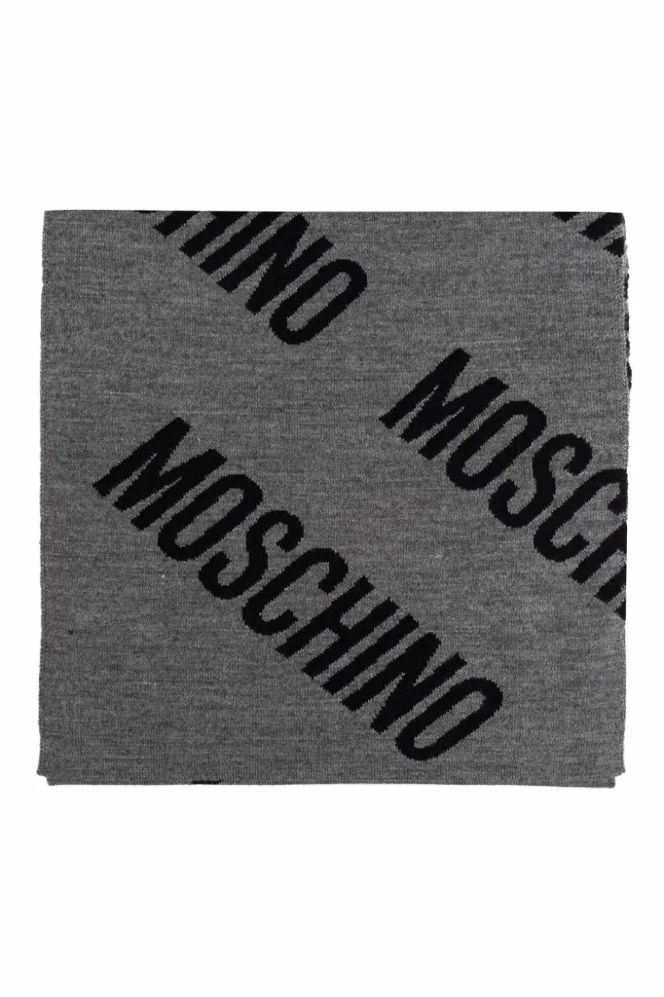 Moschino SZARY Szal z monogramem