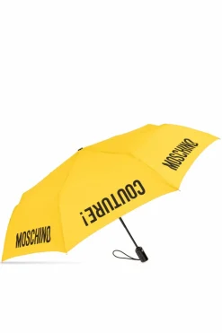 Moschino ŻÓŁTY Składany parasol z logo