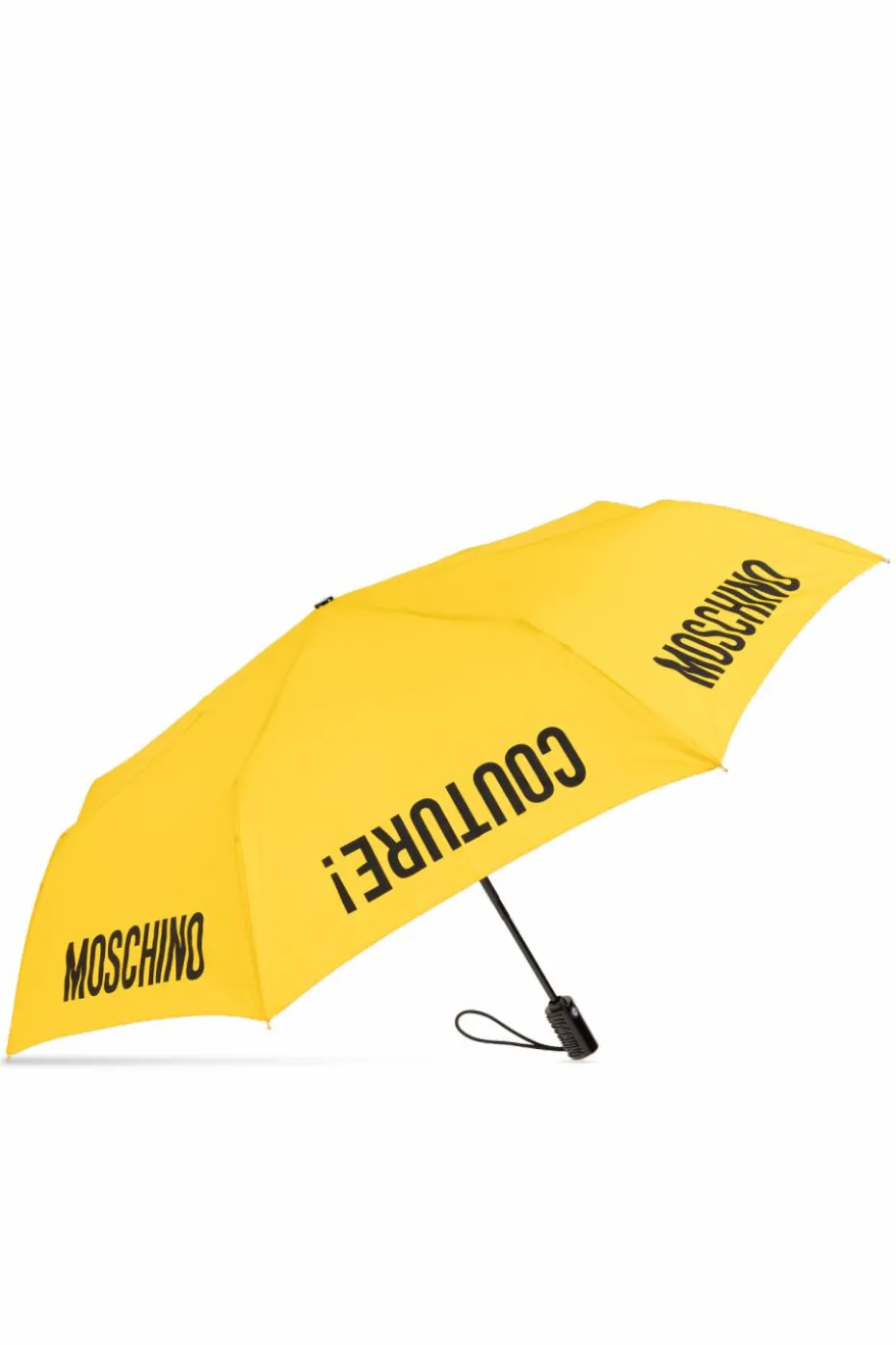 Moschino ŻÓŁTY Składany parasol z logo
