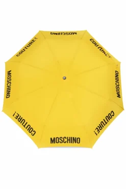 Moschino ŻÓŁTY Składany parasol z logo