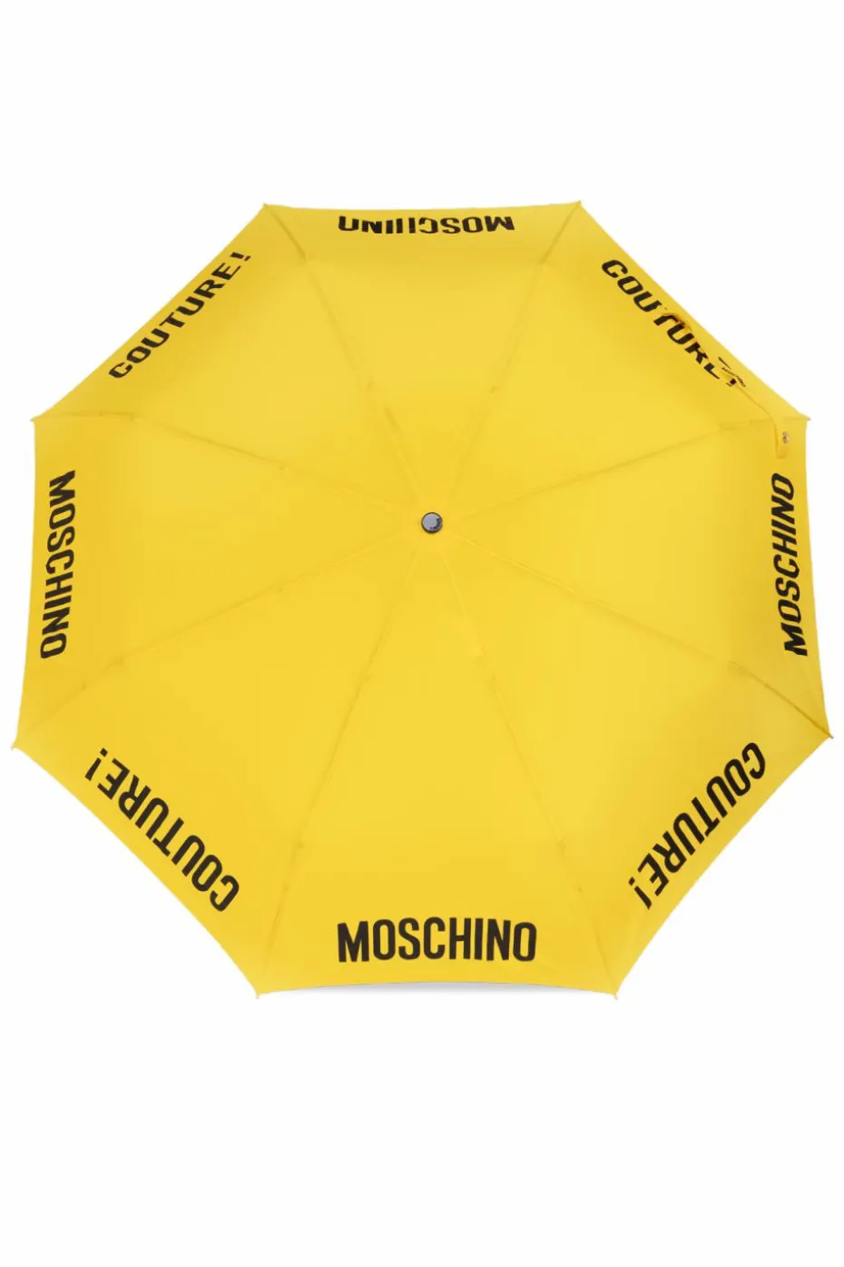 Moschino ŻÓŁTY Składany parasol z logo