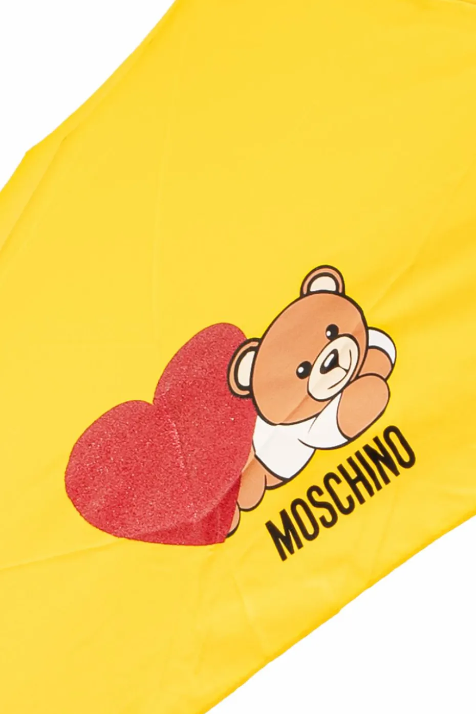 Moschino ŻÓŁTY Składany parasol z logo