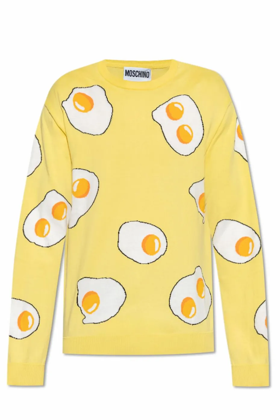 Moschino ŻÓŁTY Sweter ze wzorem
