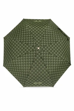 Moschino ZIELONY Składany parasol z logo