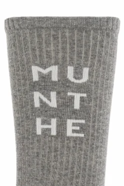 Munthe SZARY Skarpety z logo