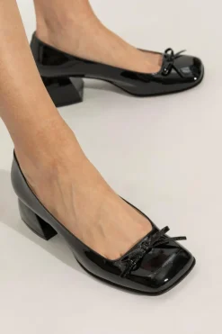 Nodaleto CZARNY Skórzane buty na obcasie