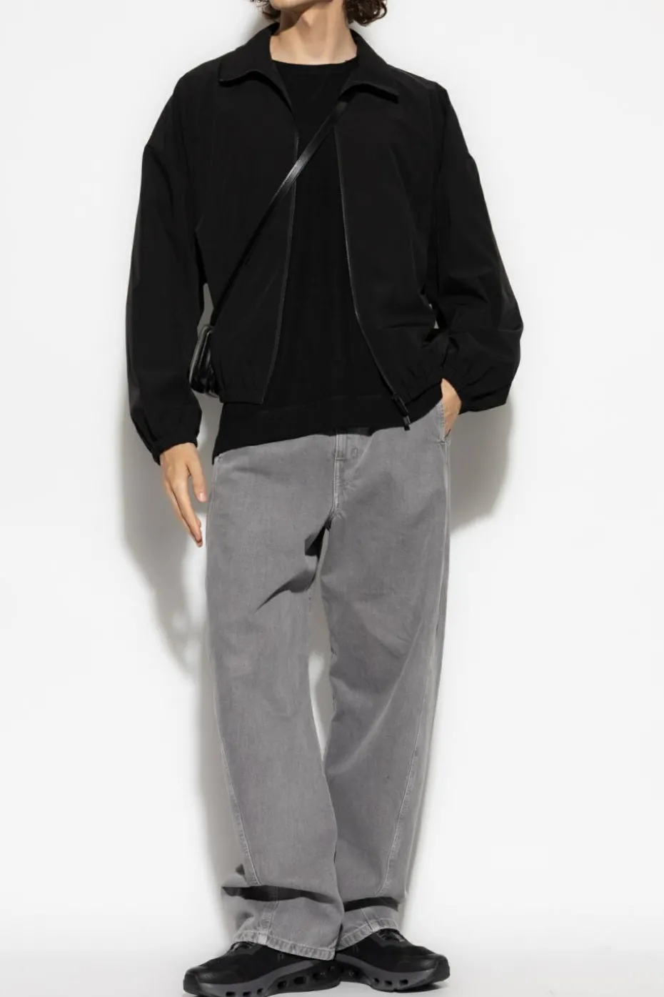 Officine Generale CZARNY Kaszmirowy sweter ’Nate’