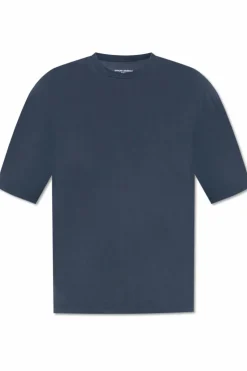Officine Generale GRANATOWY T-shirt z okrągłym dekoltem