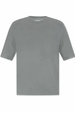 Officine Generale SZARY T-shirt z okrągłym dekoltem